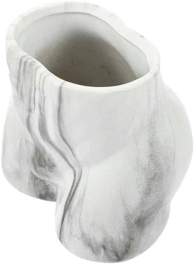 Main image of Ceramic Flower Vase Tabletop Decorative Marble Pattern Vase Home Office Desk Floral Arrangement Holder Dried Flower Display