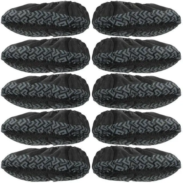 Alt view image 3 of 3 - 100Pcs Disposable Black Shoe Covers Thickened Non Woven Breathable Anti Slip Shoe Protector for Home Office Travel