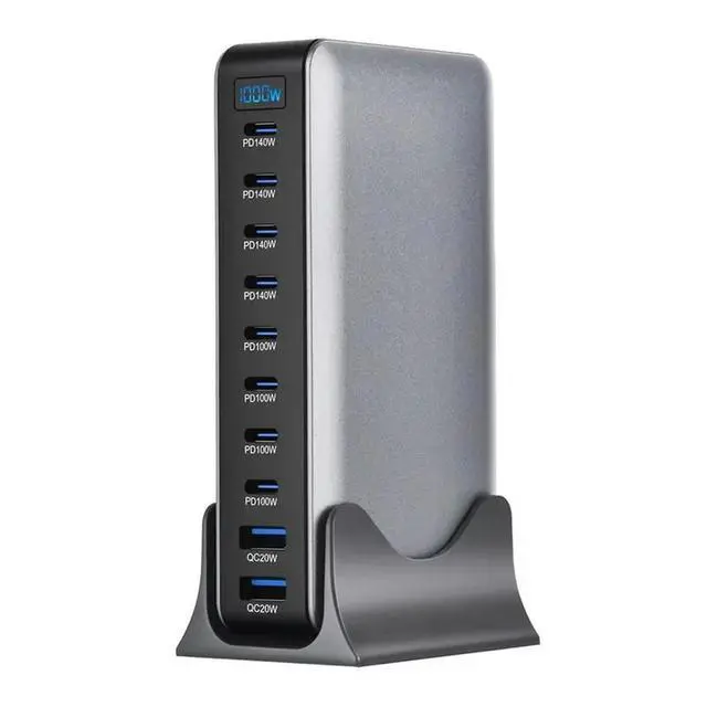 Alt view image 2 of 3 - 1000W Gan Desktop Fast PD3.1 USB Type C 10-Port Fast Charging Station Adapter For Mobile & Tablets