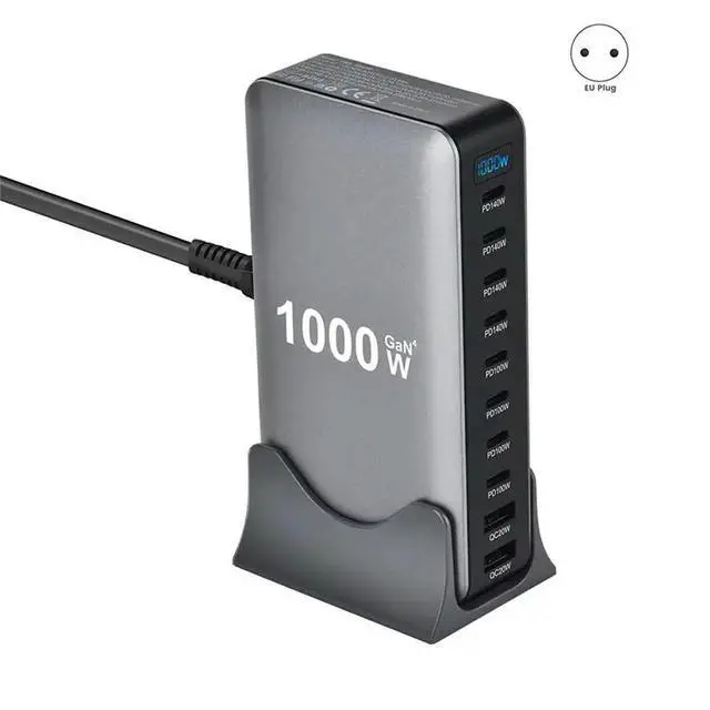 Alt view image 3 of 3 - 1000W Gan Desktop Fast PD3.1 USB Type C 10-Port Fast Charging Station Adapter For Mobile & Tablets