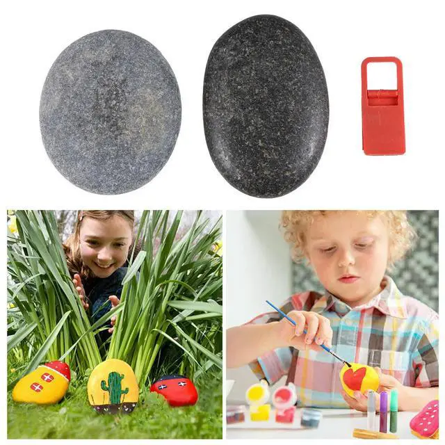 Alt view image 3 of 3 - 1Set Creative Painting Stones Kit Natural Smooth Pebbles for Hand-Painted Art DIY Craft Landscaping Potting Plants Fish Tanks