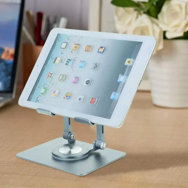 Main image of Adjustable Foldable Phone Stand Sturdy l Rubber Construction Stable Tabletop Tablet Holder Rotation Design for Desk