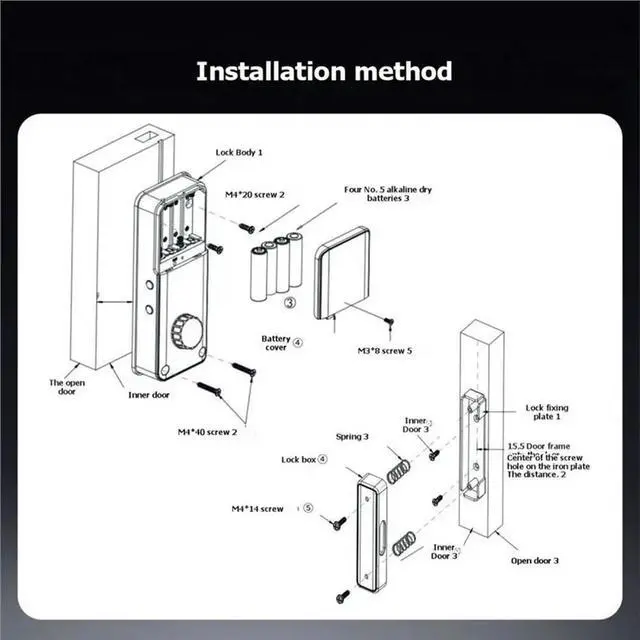 Alt view image 2 of 3 - Tuya Door Lock Bluetooth IC Card Access Keyless Entry No-Drill Motorized For Wooden Doors Invisibles