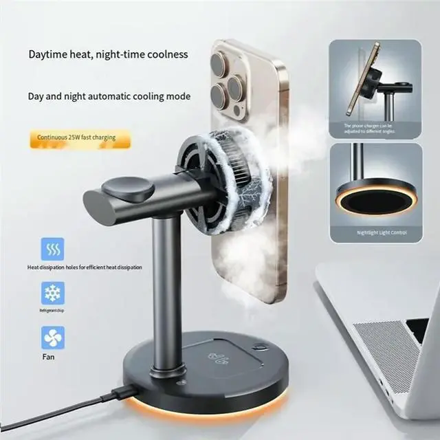 Alt view image 3 of 3 - Magnetic 25W Charging Station Fast Charging Products Magnetic Charging Dock Heat Sink