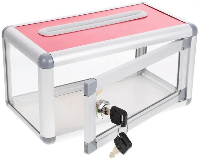 Main image of Premium Aluminum Business Card Holder Box for Desk Large Capacity Secure Lock Seal Simple Elegant Design Cards Organizer Office