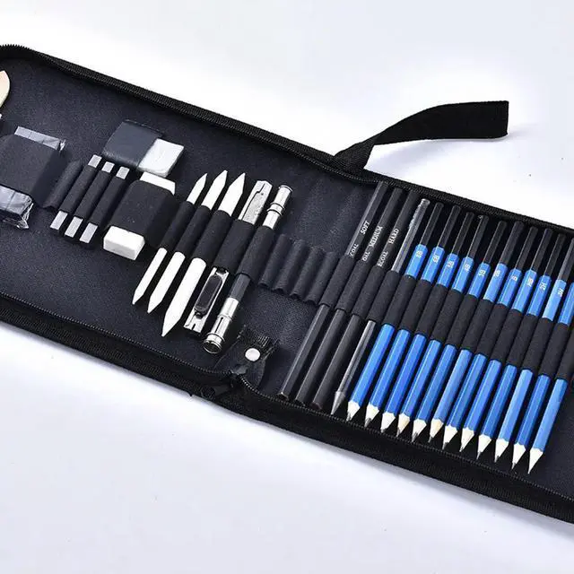 Main image of sketch pencils set drawing pencils kit beginner pencils kit wooden pencils set sketching pencils kit