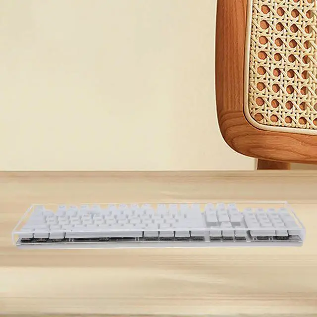 Alt view image 3 of 3 - Acrylic Keyboard Protector Cover Clear Transparent Dust Proof Water Resistant Cat Safe Rounded Edges Reusable Desktop Friendly