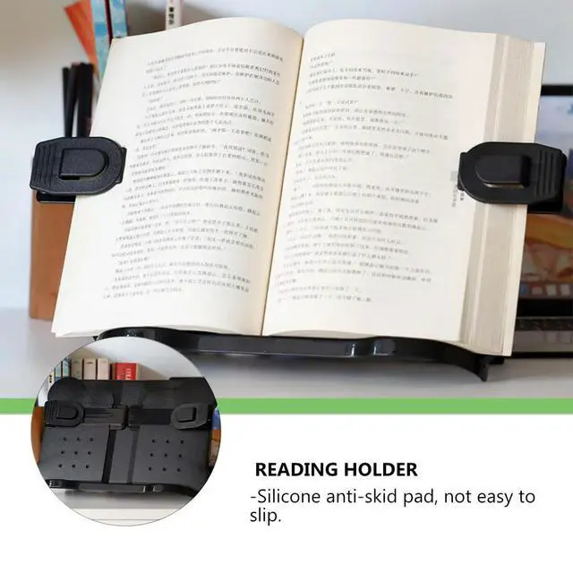 Alt view image 3 of 3 - 1Pcs Reading Rack Adjustable Book Stand Desk Holder Hands Free ABS Book Rest Silicone Anti Slip Clip Student Reading