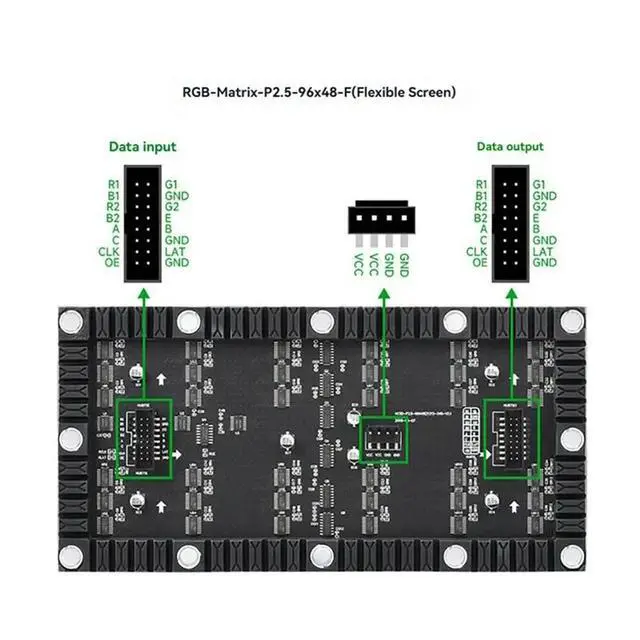 Alt view image 3 of 3 - Flexible LED Matrix Panel 96X48 Pixels P2.5 RGB Full-Color Display 240X120mm Indoor Screen Billboard