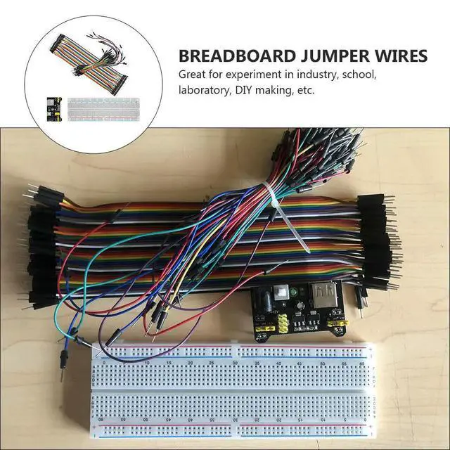 Alt view image 3 of 3 - 830 Tie Point Breadboard Kit Includes Power Supply Module 5V 3.3V and Assorted Jumper Wires Ideal for Stem Education Circuit