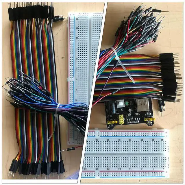Alt view image 2 of 3 - 830 Tie Point Breadboard Kit Includes Power Supply Module 5V 3.3V and Assorted Jumper Wires Ideal for Stem Education Circuit
