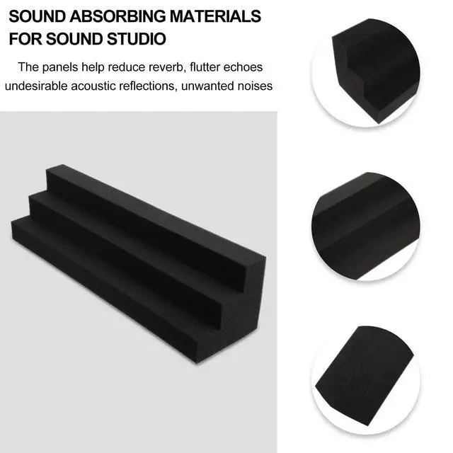 Alt view image 3 of 3 - 5Pcs Lightweight Corner Acoustic Foam Panels Bass Trap Sound Absorbing Foam for Studio Sound Insulation Noise Reduction