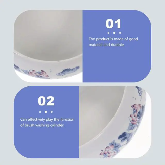 Alt view image 2 of 3 - 1Pcs Calligraphy Washer Cup Ceramic Brush Washing Cylinder Functional Pen Wash Cup Simple Convenient Calligraphy Brush Basin