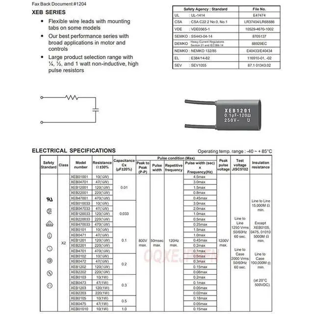 Alt view image 3 of 3 - For OKAYA XEB1201 0.1uf 120 250V 1 Pcs
