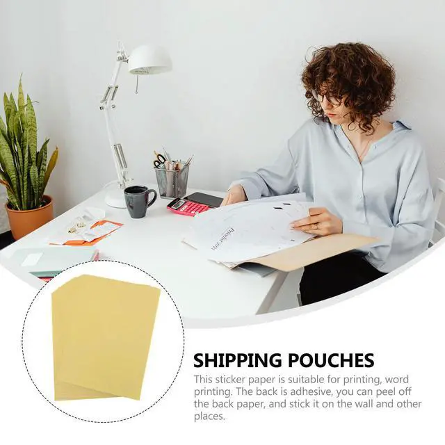 Alt view image 2 of 3 - 100 Sheets A4 Blank Adhesive Sticker Paper for Printer Matte Finish el Paper Ideal for Shipping Pouches Store Decoration