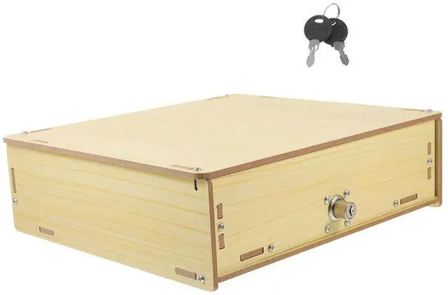 Alt view image 2 of 3 - Multi-Functional Wooden Cash Drawer Tray Divided Money Box for Business Counters Retail Supermarket Desktop Cash