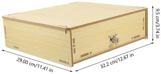 Alt view image 3 of 3 - Multi-Functional Wooden Cash Drawer Tray Divided Money Box for Business Counters Retail Supermarket Desktop Cash
