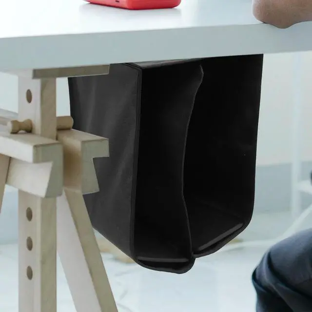 Alt view image 2 of 3 - Under Desk Foldable File Box Stable Office Organizer for Desk Files Books Stationery Organizer Under Shelf