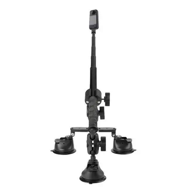 Alt view image 3 of 3 - Car Suction Cup Mount Kit with Invisible Selfie Stick Ball Head Adapter for X4 X3 Action Camera Accessories