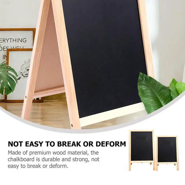 Alt view image 3 of 3 - 2Pcs Wooden Chalkboard Folding Double-Sided Small Blackboard Whiteboard Memo Board for Drawing Writing Classroom Use