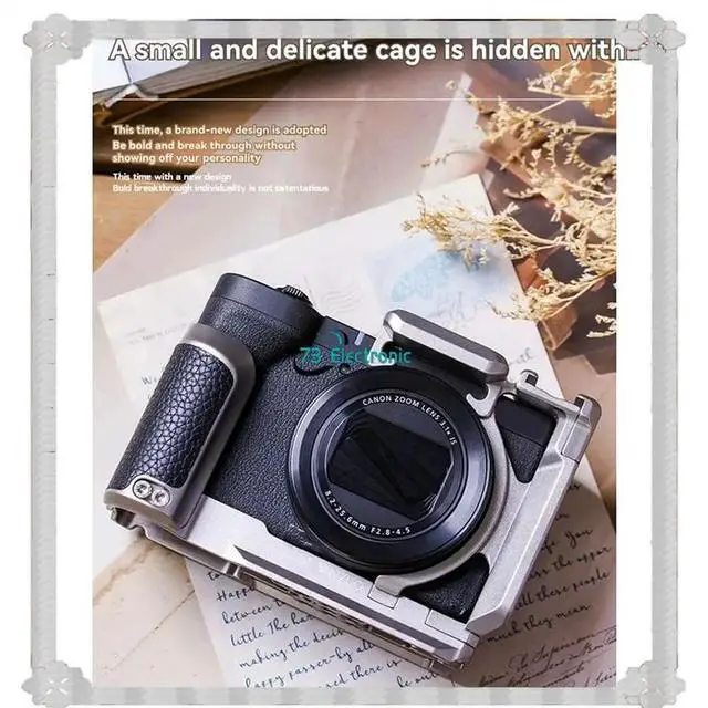 Alt view image 2 of 3 - Ergonomic Handle Quick-Release Camera Cage For For Powershot V1 Durable Quick-Release Plate Professional