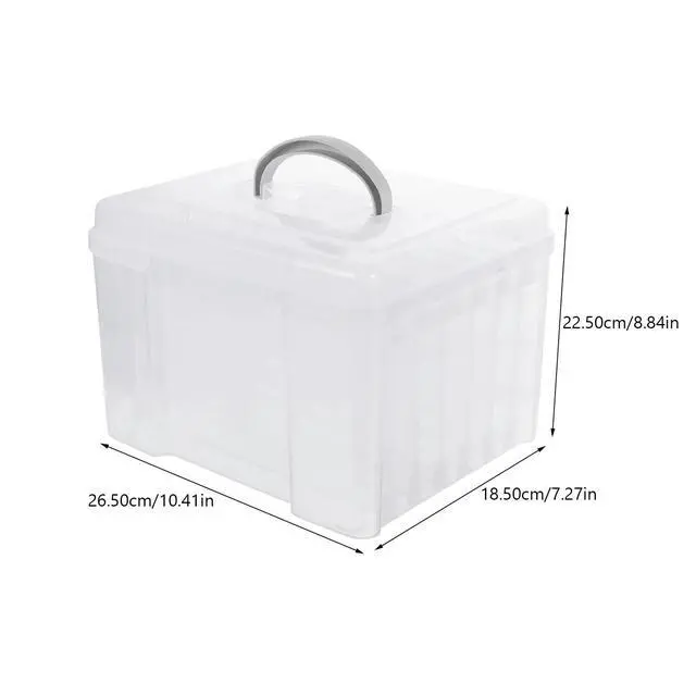 Alt view image 2 of 3 - Photo Box Plastic Multi-Grid Organizer for Pictures Photos Craft Items Sticker Scrapbook DIY Organization Home Travel