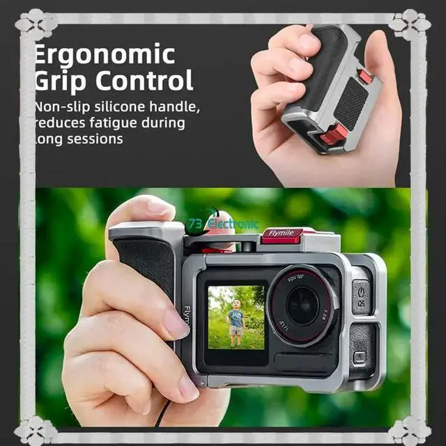 Alt view image 2 of 3 - Flymile l Camera Grip Frame Case Kit For ACTION 4/3/5PRO Vlog Grip Mount Street Photo
