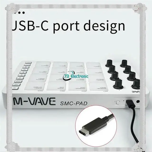 Alt view image 3 of 3 - M-VAVE MIDI Pad Bluetooth MIDI Controller,16 Pads & 8 Assignable Knobs, USB-C Powered W/Built