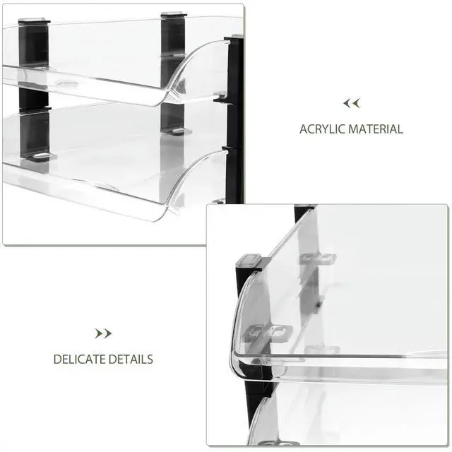 Alt view image 2 of 3 - Multi-Tier Desk File Organizer Paper Tray Desktop Document Rack Office School Home Use Organizing