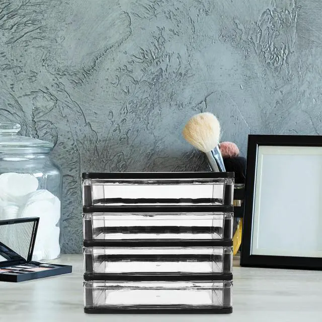 Alt view image 3 of 3 - Layered Desktop Drawers Multifunctional Desk Organizer for Files Cosmetics Stationery Makeup Holder Office Classroom