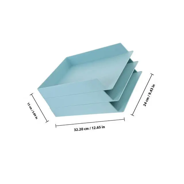 Alt view image 3 of 3 - 3Pcs Multi-Functional ABS Desktop Shelf Large Size File Organizer for Office Study Dormitory Document Box