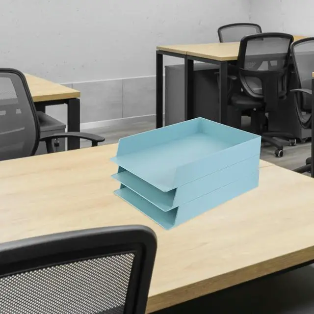 Alt view image 2 of 3 - 3Pcs Multi-Functional ABS Desktop Shelf Large Size File Organizer for Office Study Dormitory Document Box