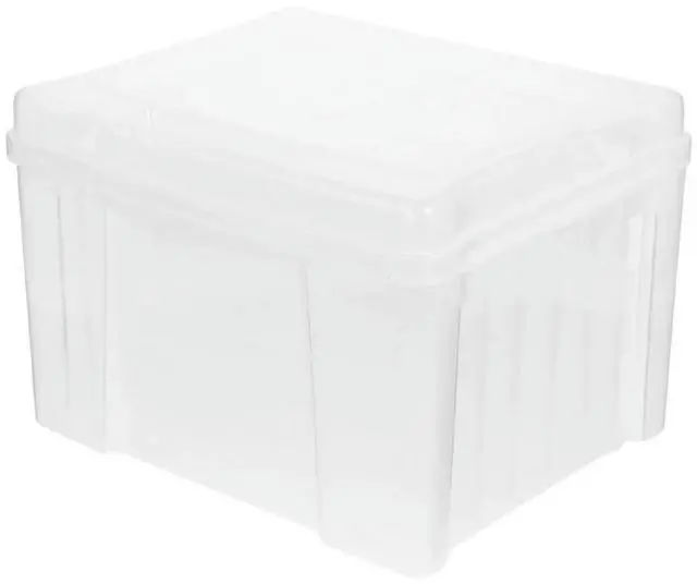 Main image of Photo Organizer Box Plastic Case with Removable Dividers for Photos Documents Desktop Organizer
