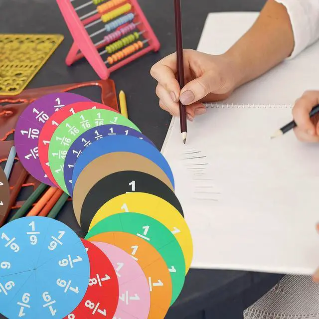 Alt view image 2 of 3 - 1Set Colorful Magnetic Fraction Circle Tiles Math Manipulatives Fractions Teaching Aid for Whiteboard Blackboard Refrigerator