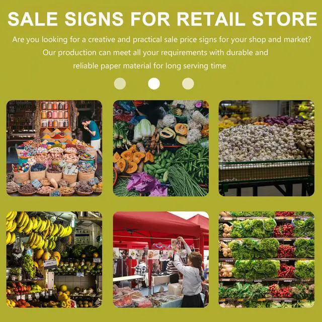 Alt view image 2 of 3 - 250Pcs Price el Retail Sale Signs Colorful Paper Tags for Stores Supermarkets Garage Sales Pricing Promotional