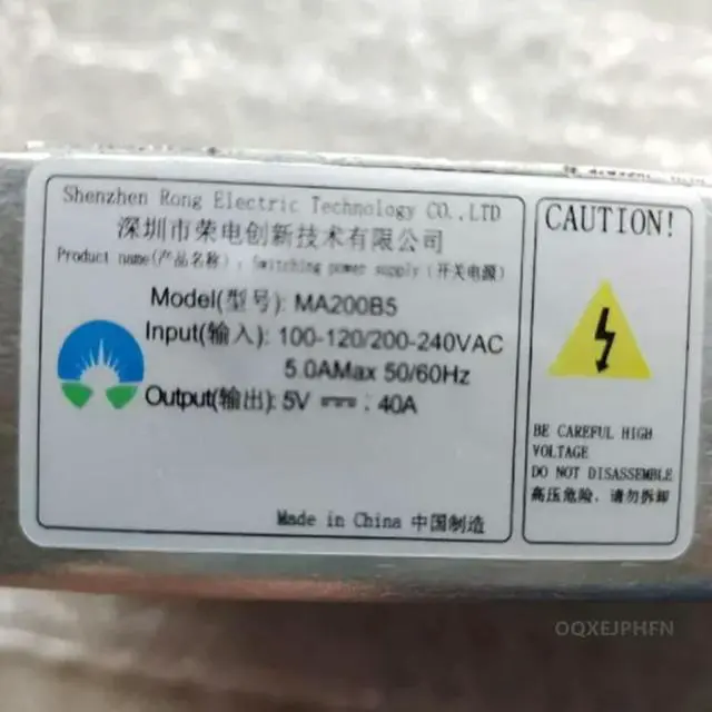 Alt view image 3 of 3 - Power Supply For RONG ELECTRIC 5V40A 200W MA200B5