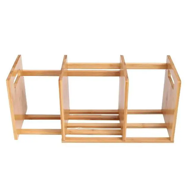 Alt view image 2 of 3 - 1Pcs Desktop Book Shelf Stretchable Mini Rack Adjustable Capacity Wood Friendly Odor Free