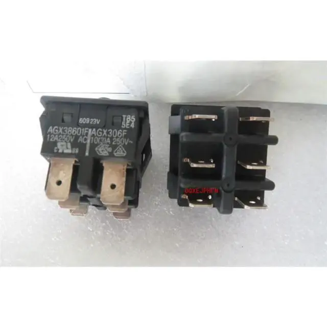 Alt view image 3 of 3 - For AGX38601F Push button reset switch 6-pin self-elastic button power switch 12A250V
