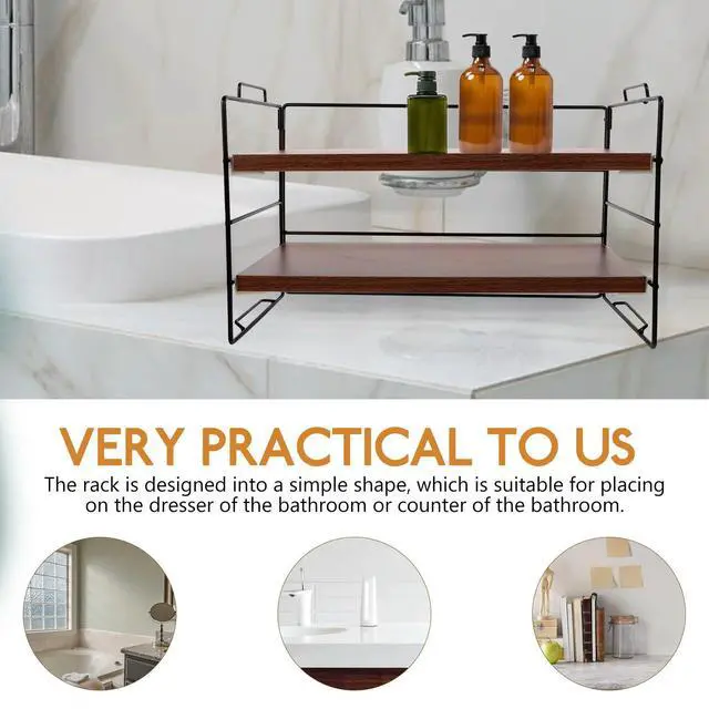 Alt view image 2 of 3 - 2-Tier Makeup Organizer Large Capacity Desktop Rack for Bathroom Counter Skincare Makeup Organizer