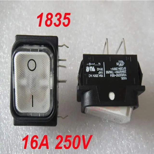 Main image of For MARQUARDT 1835 boat-shaped switch with curved feet 4/6 feet, 2-speed lighted sewing machine button