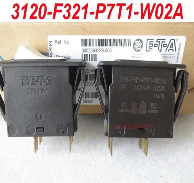 Main image of For 120-F321-P7T1-W02A imported German ETA power supply 4-pin boat-shaped rocker circuit breaker switch 10A