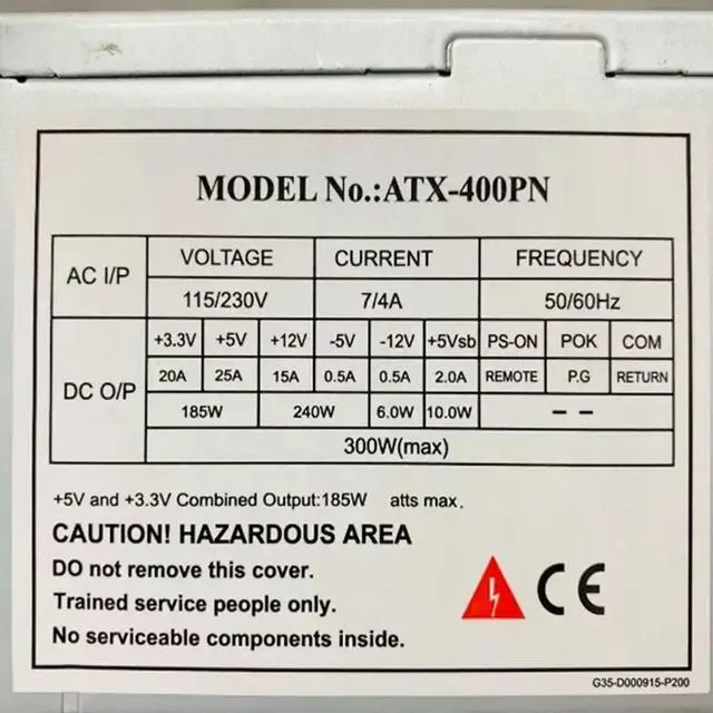 Alt view image 3 of 3 - Almost Power Supply 300W ATX-400PN Work Like