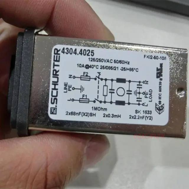 Alt view image 3 of 3 - For SCHURTER 4304.4025 IEC power supply filter 250V/10A can replace the 4304.4005