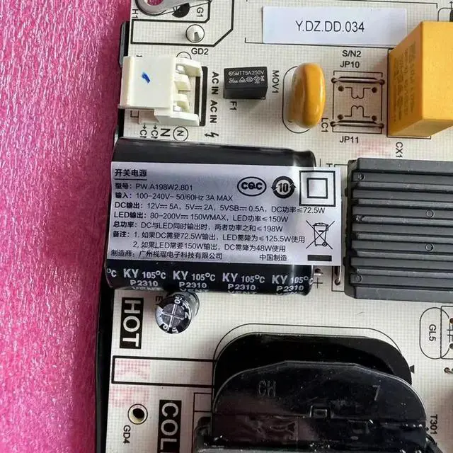 Alt view image 3 of 3 - Power Board For CQ-BH-65H A198W2 PW.198W2.801