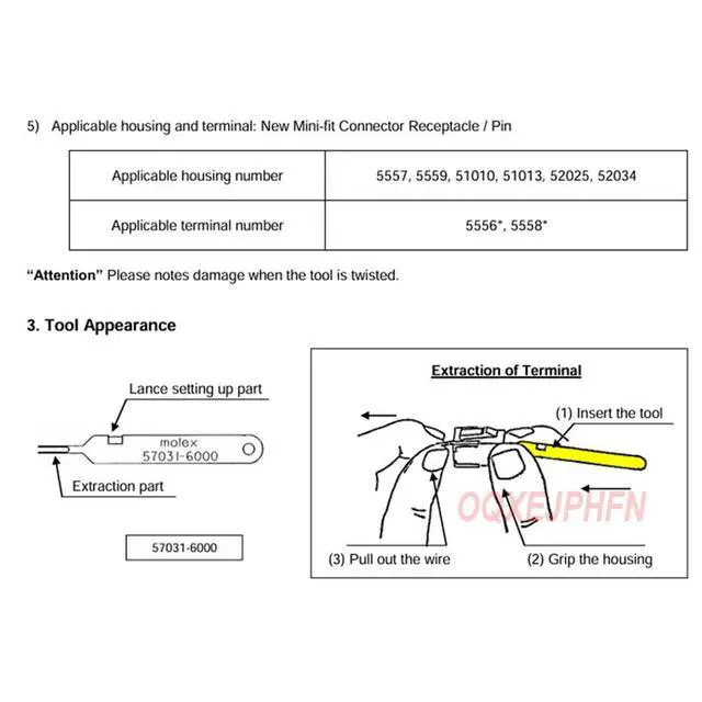 Alt view image 3 of 3 - For MOLEX Mini-FIT terminal manual needle withdrawal tool Needle withdrawal device 570316000 57031-6000