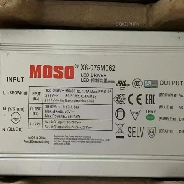 Alt view image 2 of 2 - Power Supply For MOSO 38-62V 75W Power Supply X6-075M062