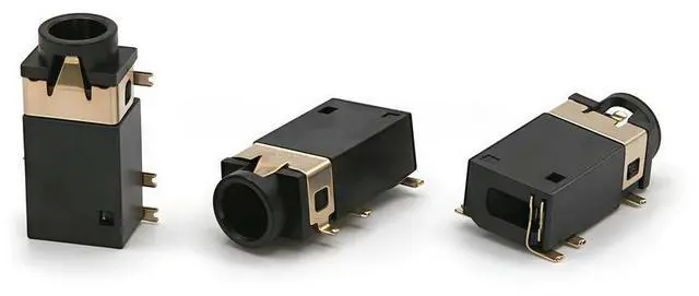 Alt view image 2 of 2 - 10PCS 3.5 MM headphone socket Audio socket PJ-342B Surface mounted 6 feet Double track gold plated PJ342