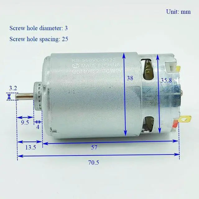 Main image of DC 12V18V20V RS-550VC-6532 Micro 550 Motor