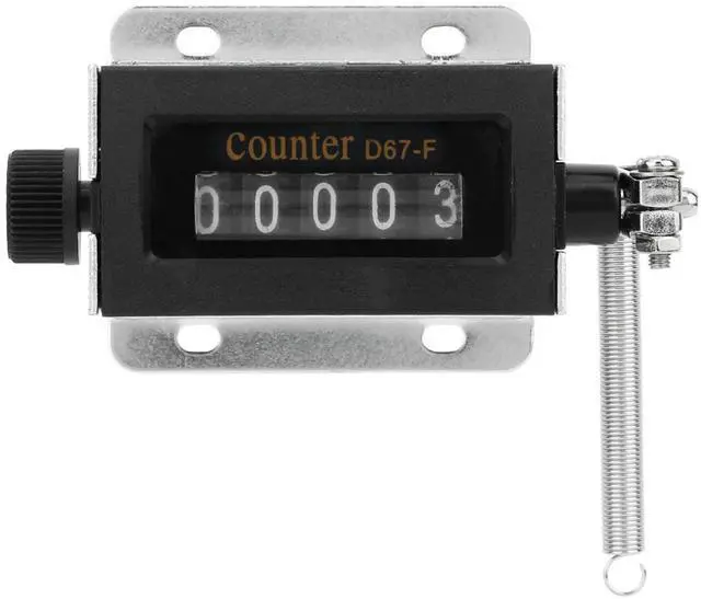 Alt view image 2 of 2 - D67F 5 Digit Mechanical Resettable Manual Hand Pull Stroke Tally Counter