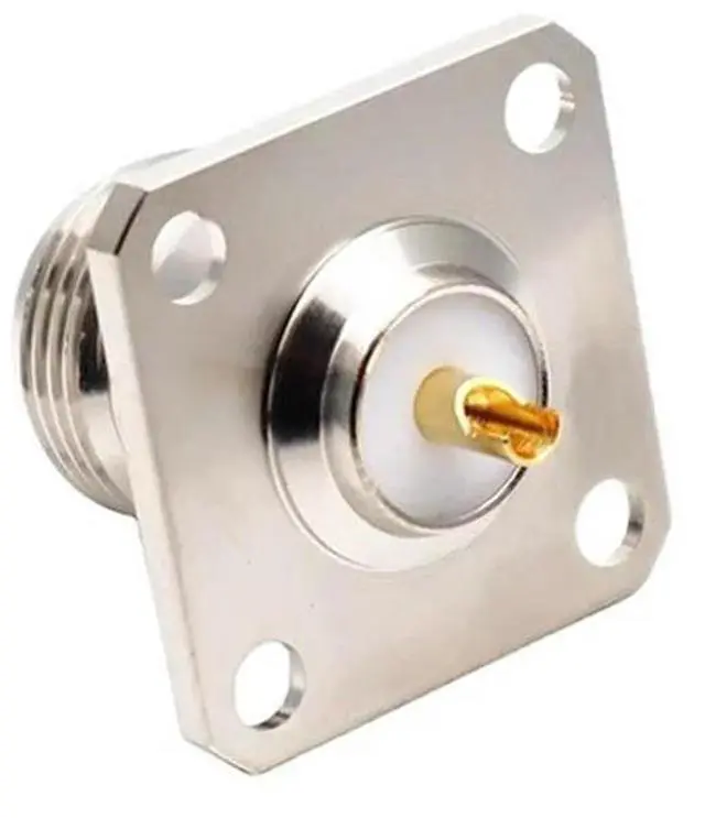 Alt view image 2 of 2 - 1PCS RF connector N-KF square plate female base with flange N-type soldered plate type four-hole panel mounting L16-50KF
